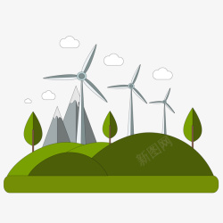 卡通风能环保能源矢量图素材