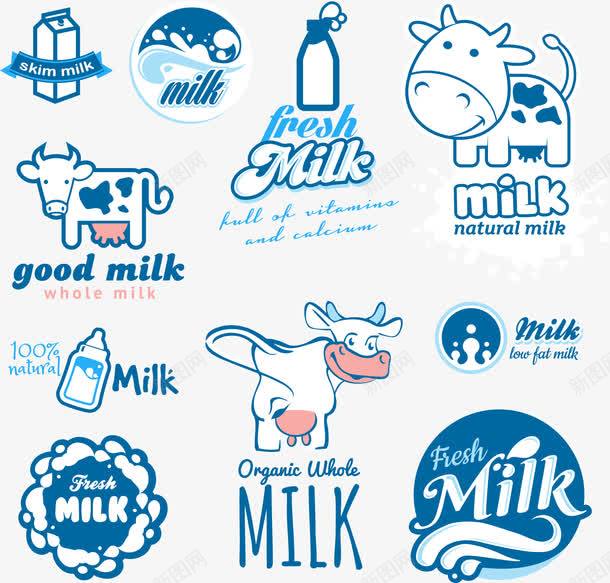 蓝色卡通牛奶形象矢量图ai免抠素材_新图网 https://ixintu.com milk 儿童 卡通 奶牛 牛奶 艺术字 蓝色 食品 矢量图