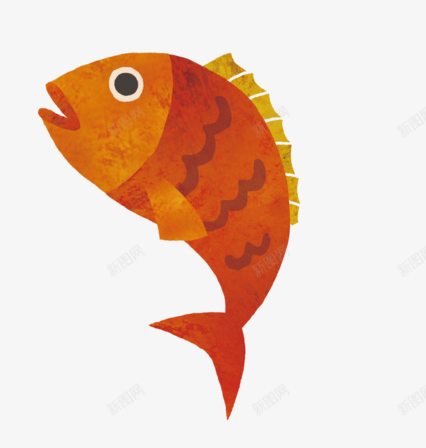 红色小鲤鱼png免抠素材_新图网 https://ixintu.com 创意 动物 卡通手绘 小鲤鱼 抽象 鱼类