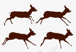 矢量奔跑着的鹿奔跑母鹿高清图片