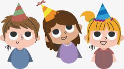 开心的派对可爱的卡通小孩高清图片