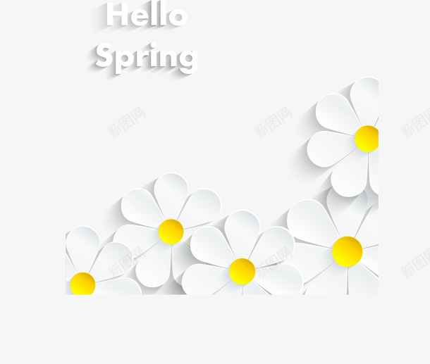 白色立体创意春季花朵装饰图案矢量图eps免抠素材_新图网 https://ixintu.com 春天 春季 白色 立体创意 花朵 花瓣 装饰图案 矢量图