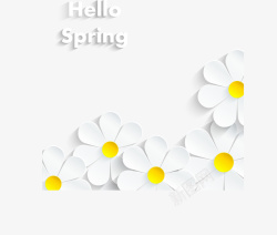 花瓣透明白色立体创意春季花朵装饰图案矢量图高清图片