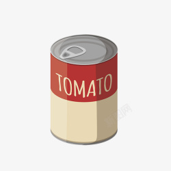 铁罐头卡通手绘番茄酱罐头高清图片