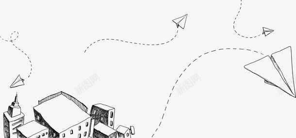 梦想纸飞机手绘png免抠素材_新图网 https://ixintu.com 梦想 素材 飞机