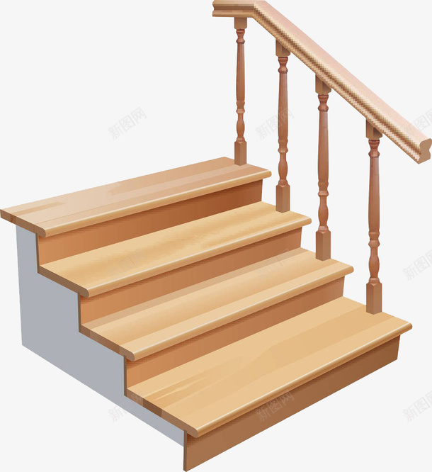 木质楼梯png免抠素材_新图网 https://ixintu.com 木头 木纹 楼梯矢量 立体