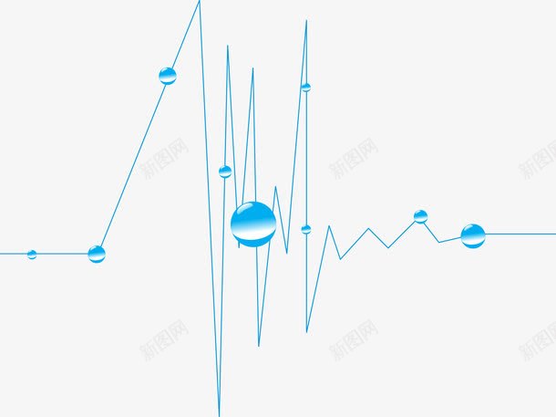 圆球蓝色心率png免抠素材_新图网 https://ixintu.com 圆球 心率 心率图 矢量蓝色 线条