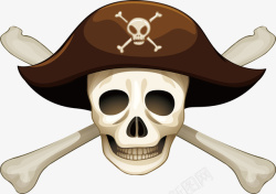 海盗标志交叉骨头骷髅头矢量图高清图片