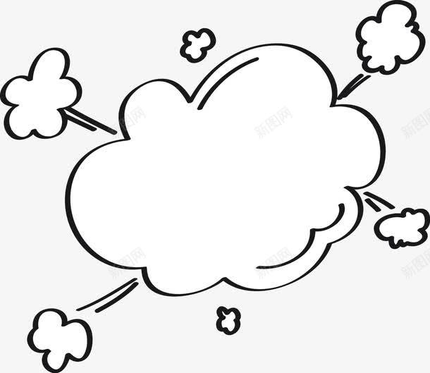 卡通爆炸云对话框png免抠素材_新图网 https://ixintu.com 卡通 对话框 文本框 爆炸云