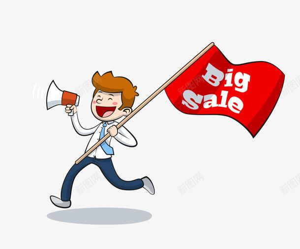 bigsale红旗png免抠素材_新图网 https://ixintu.com big sale红旗 促销人员 卡通男孩 矢量男孩