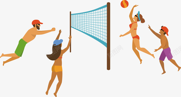 几个打沙滩排球的人物矢量图eps免抠素材_新图网 https://ixintu.com 打排球 排球PNG 沙滩 沙滩皮球 矢量打排球 矢量沙滩排球 矢量图