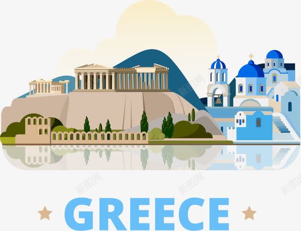 希腊旅游png免抠素材_新图网 https://ixintu.com 城市 城镇 希腊 希腊旅游 希腊特色 建筑 房子 旅游