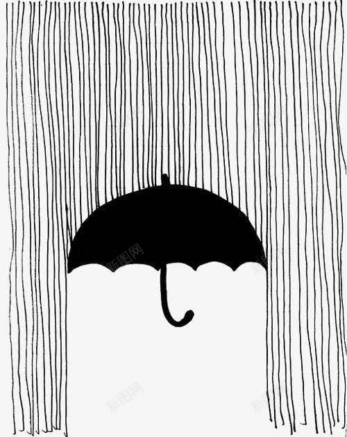 下雨png免抠素材_新图网 https://ixintu.com 手绘雨滴 撑伞 暴雨 线条雨滴 黑色雨伞