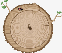 平面虫子素材装饰插图树干年轮平面高清图片