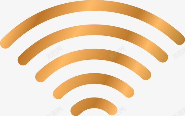 金色WiFi图形png免抠素材_新图网 https://ixintu.com wifi 上网 互联网 无线网 网络 金色图形