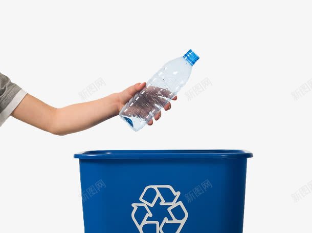 循环利用垃圾桶png免抠素材_新图网 https://ixintu.com PVC材质 可回收 垃圾桶 塑料瓶子 塑胶材质 循环利用 环保