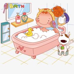 儿童澡巾卡通儿童洗澡高清图片