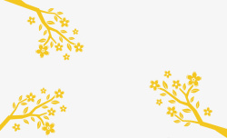 精美树枝上的金色梅花矢量图素材