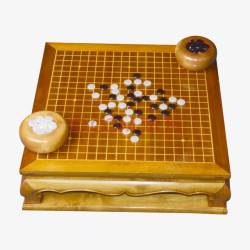 黄色方形木质围棋棋盘优质复古围棋棋盘高清图片