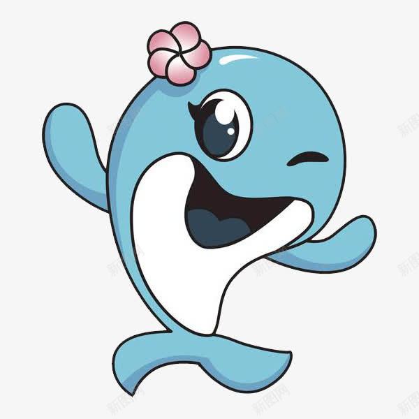 可爱的海豚png免抠素材_新图网 https://ixintu.com 卡通 可爱 展开双臂 张开双臂 张开双臂的人 手绘 简笔 红花 蓝色的
