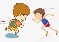 百米卡通跑步少年高清图片