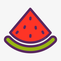 三角西瓜彩色手绘西瓜美食元素矢量图图标高清图片