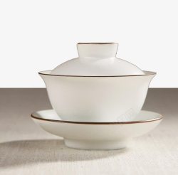 白色茶具盖碗素材