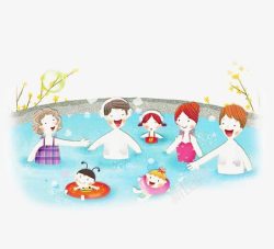 温泉泡澡泡日本温泉玩耍高清图片