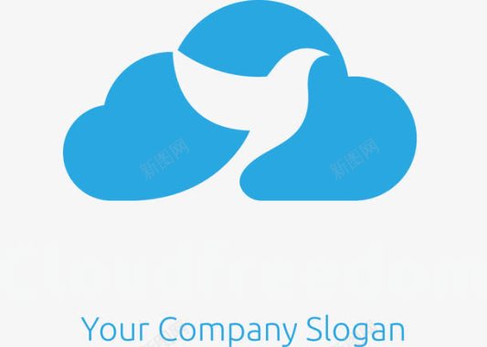 蓝色云朵白鸽logo图图标图标