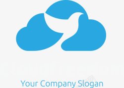 企业云蓝色云朵白鸽logo图图标高清图片