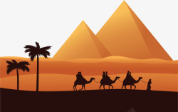 埃及沙漠美丽埃及黄昏沙漠矢量图高清图片