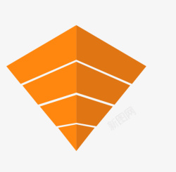 四层橘色金字塔素材
