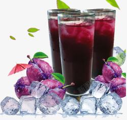 冰块果汁夏季冷饮果汁高清图片