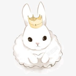 戴着皇冠的可爱兔子素材