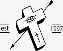 十字架纹身图矢量图素材