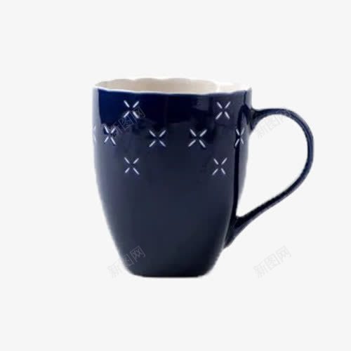 蓝色陶瓷杯png免抠素材_新图网 https://ixintu.com 产品实物 咖啡杯 喝水杯 杯子 马克杯