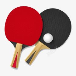 红黑球拍一副乒乓球拍高清图片