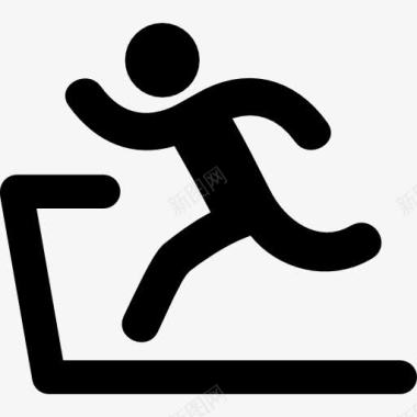 男子在健身房跑步图标图标