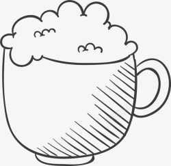 奶茶矢量图黑白黑白杯子矢量图图标高清图片