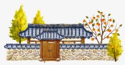 古代府邸卡通中国古建筑高清图片