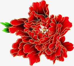 大红花牡丹花花朵素材
