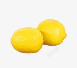 南非进口黄柠檬两颗超大个黄柠檬高清图片