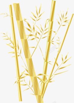 金色竹子金色竹叶竹子矢量图高清图片