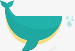 海洋生物绿色鲸鱼素材