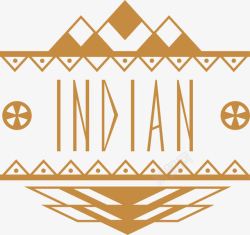 印度人复古印第安几何图腾矢量图高清图片