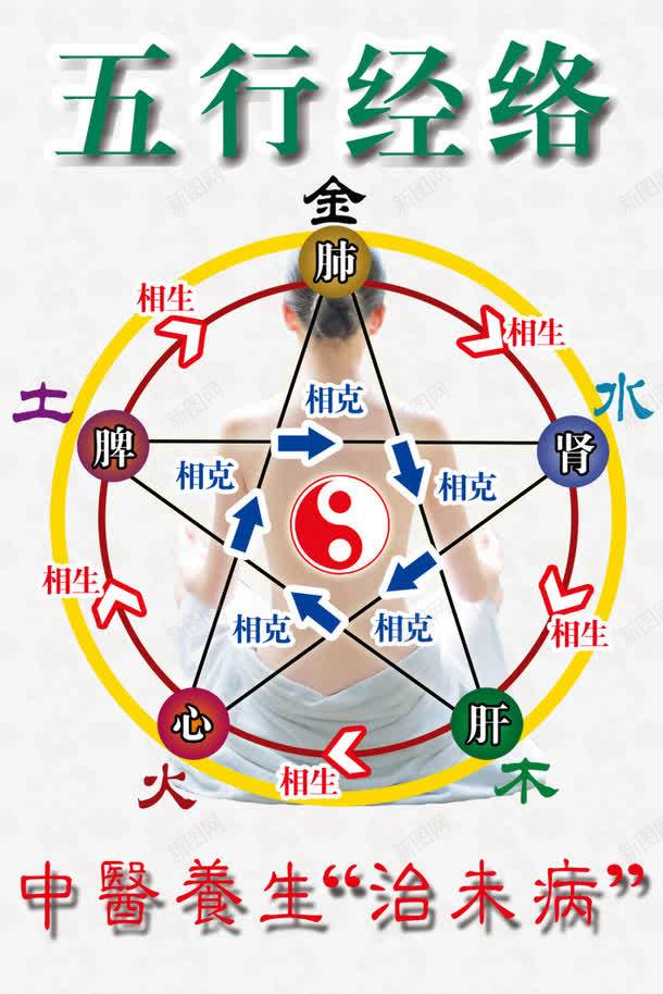 五行经络png免抠素材_新图网 https://ixintu.com 中医养生 五行经络 八挂图 十二 古代经络图 经络图 美女 美容 背部