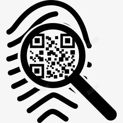 QR码扫描指纹图标png_新图网 https://ixintu.com QR码 代码扫描 快速审查代码 指纹 接口 放大镜
