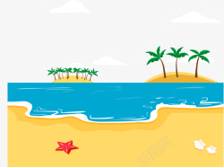 海水卡通夏季海滩装饰高清图片
