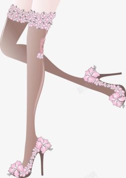 花纹鞋子美少女腿高清图片