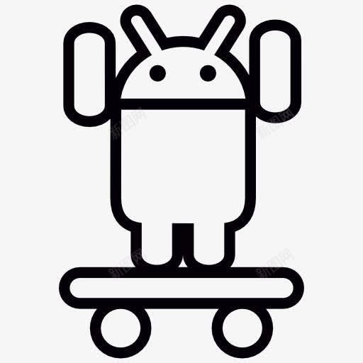 Android在滑板两手臂图标png_新图网 https://ixintu.com 形状 操作系统 溜冰 滑冰 硬件 软件